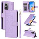 For Xiaomi Redmi 10 5G Diamond Lattice Leather Flip Phone Case(Light Purple) - 1