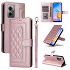 For Xiaomi Redmi 10 5G Diamond Lattice Leather Flip Phone Case(Rose Gold) - 1