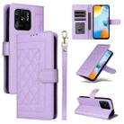 For Xiaomi Redmi 10C Diamond Lattice Leather Flip Phone Case(Light Purple) - 1