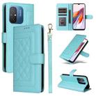 For Xiaomi Redmi 12C Diamond Lattice Leather Flip Phone Case(Mint Green) - 1