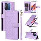 For Xiaomi Redmi 12C Diamond Lattice Leather Flip Phone Case(Light Purple) - 1