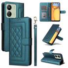 For Xiaomi Redmi 13C Diamond Lattice Leather Flip Phone Case(Green) - 1