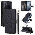 For Xiaomi Redmi K70E Diamond Lattice Leather Flip Phone Case(Black) - 1