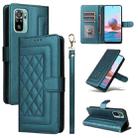 For Xiaomi Redmi Note 10 Diamond Lattice Leather Flip Phone Case(Green) - 1