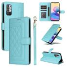 For Xiaomi Redmi Note 10 5G Diamond Lattice Leather Flip Phone Case(Mint Green) - 1