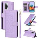 For Xiaomi Redmi Note 10 Pro Diamond Lattice Leather Flip Phone Case(Light Purple) - 1