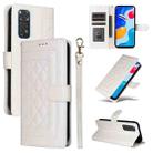 For Xiaomi Redmi Note 11s / 12s Diamond Lattice Leather Flip Phone Case(White) - 1