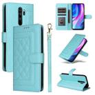 For Xiaomi Redmi Note 8 Pro Diamond Lattice Leather Flip Phone Case(Mint Green) - 1