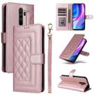 For Xiaomi Redmi Note 8 Pro Diamond Lattice Leather Flip Phone Case(Rose Gold) - 1