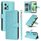 For Xiaomi Redmi Note 12 5G / Poco X5 Diamond Lattice Leather Flip Phone Case(Mint Green) - 1