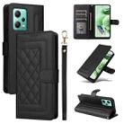 For Xiaomi Redmi Note 12 5G / Poco X5 Diamond Lattice Leather Flip Phone Case(Black) - 1