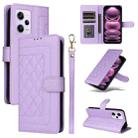 For Xiaomi Redmi Note 12 Pro+ Diamond Lattice Leather Flip Phone Case(Light Purple) - 1