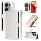 For Xiaomi Redmi Note 13 Pro 4G Diamond Lattice Leather Flip Phone Case(White) - 1