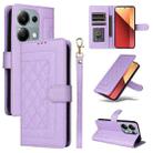 For Xiaomi Redmi Note 13 Pro 4G Diamond Lattice Leather Flip Phone Case(Light Purple) - 1