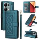 For Xiaomi Redmi Note 13 Pro 4G Diamond Lattice Leather Flip Phone Case(Green) - 1