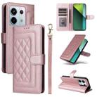 For Xiaomi Redmi Note 13 Pro 5G Diamond Lattice Leather Flip Phone Case(Rose Gold) - 1