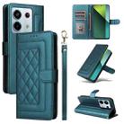 For Xiaomi Redmi Note 13 Pro 5G Diamond Lattice Leather Flip Phone Case(Green) - 1