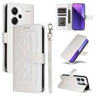 For Xiaomi Redmi Note 13 Pro+ 5G Diamond Lattice Leather Flip Phone Case(White) - 1