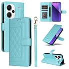 For Xiaomi Redmi Note 13 Pro+ 5G Diamond Lattice Leather Flip Phone Case(Mint Green) - 1