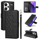 For Xiaomi Redmi Note 13 Pro+ 5G Diamond Lattice Leather Flip Phone Case(Black) - 1