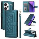 For Xiaomi Redmi Note 13 Pro+ 5G Diamond Lattice Leather Flip Phone Case(Green) - 1