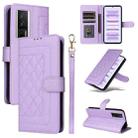 For Xiaomi Poco F5 Pro Diamond Lattice Leather Flip Phone Case(Light Purple) - 1