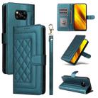 For Xiaomi Poco X3 NFC Diamond Lattice Leather Flip Phone Case(Green) - 1
