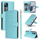 For Xiaomi 12T / 12T Pro Diamond Lattice Leather Flip Phone Case(Mint Green) - 1