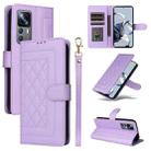 For Xiaomi 12T / 12T Pro Diamond Lattice Leather Flip Phone Case(Light Purple) - 1