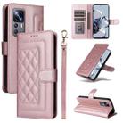 For Xiaomi 12T / 12T Pro Diamond Lattice Leather Flip Phone Case(Rose Gold) - 1