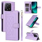 For Xiaomi 13T / 13T Pro Diamond Lattice Leather Flip Phone Case(Light Purple) - 1