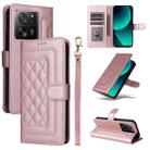 For Xiaomi 13T / 13T Pro Diamond Lattice Leather Flip Phone Case(Rose Gold) - 1