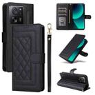 For Xiaomi 13T / 13T Pro Diamond Lattice Leather Flip Phone Case(Black) - 1