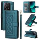 For Xiaomi 13T / 13T Pro Diamond Lattice Leather Flip Phone Case(Green) - 1