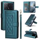 For Xiaomi Poco X6 Pro 5G Diamond Lattice Leather Flip Phone Case(Green) - 1