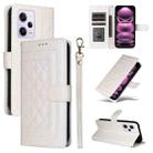 For Xiaomi Poco X5 Pro Diamond Lattice Leather Flip Phone Case(White) - 1