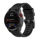 For Garmin Fenix 7X 22mm Quick Release Silicone Watch Band(Black) - 1