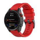 For Garmin Fenix 7X 22mm Quick Release Silicone Watch Band(Red) - 1