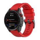 For Garmin Fenix 5 22mm Quick Release Silicone Watch Band(Red) - 1