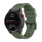 For Garmin Fenix 5 22mm Quick Release Silicone Watch Band(Army Green) - 1