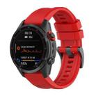 For Garmin Fenix 5 26mm Quick Release Silicone Watch Band(Red) - 1