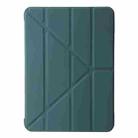 For iPad Air 11 2024 TPU Deformation Flip Leather Tablet Case with Holder(Dark Green) - 2