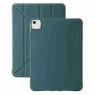 For iPad Air 13 2024 TPU Deformation Flip Leather Tablet Case with Holder(Dark Green) - 1