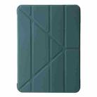 For iPad Air 13 2024 TPU Deformation Flip Leather Tablet Case with Holder(Dark Green) - 2