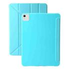 For iPad Air 13 2024 TPU Deformation Flip Leather Tablet Case with Holder(Mint Blue) - 1