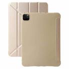 For iPad Pro 11 2024 TPU Deformation Flip Leather Tablet Case with Holder(Gold) - 1