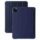 For iPad Pro 11 2024 TPU Deformation Flip Leather Tablet Case with Holder(Dark Blue) - 1