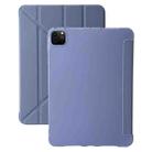 For iPad Pro 11 2024 TPU Deformation Flip Leather Tablet Case with Holder(Purple) - 1