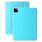 For iPad Pro 11 2024 TPU Deformation Flip Leather Tablet Case with Holder(Mint Blue) - 1