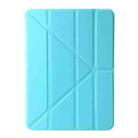 For iPad Pro 11 2024 TPU Deformation Flip Leather Tablet Case with Holder(Mint Blue) - 2